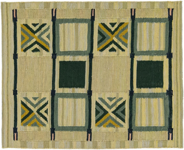 Modern Swedish Wool Rug 4 X 5