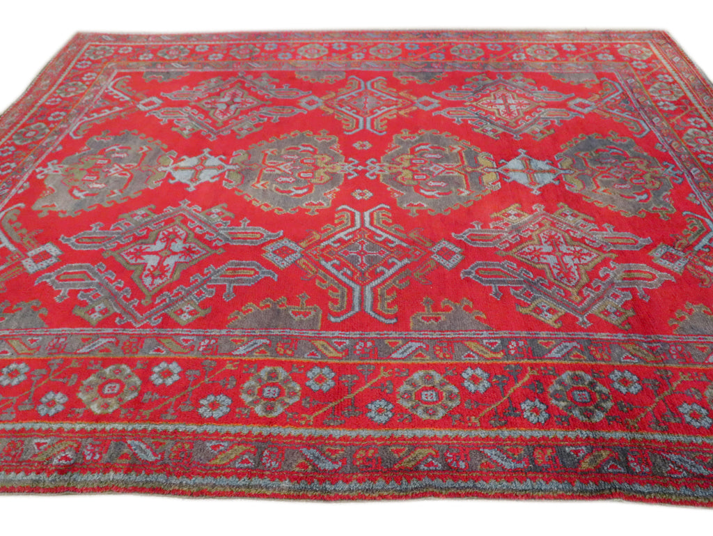 Antique Turkish Oushak Wool Rug 10 X 12