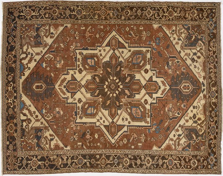 Antique Serapi Wool Rug 10 X 12
