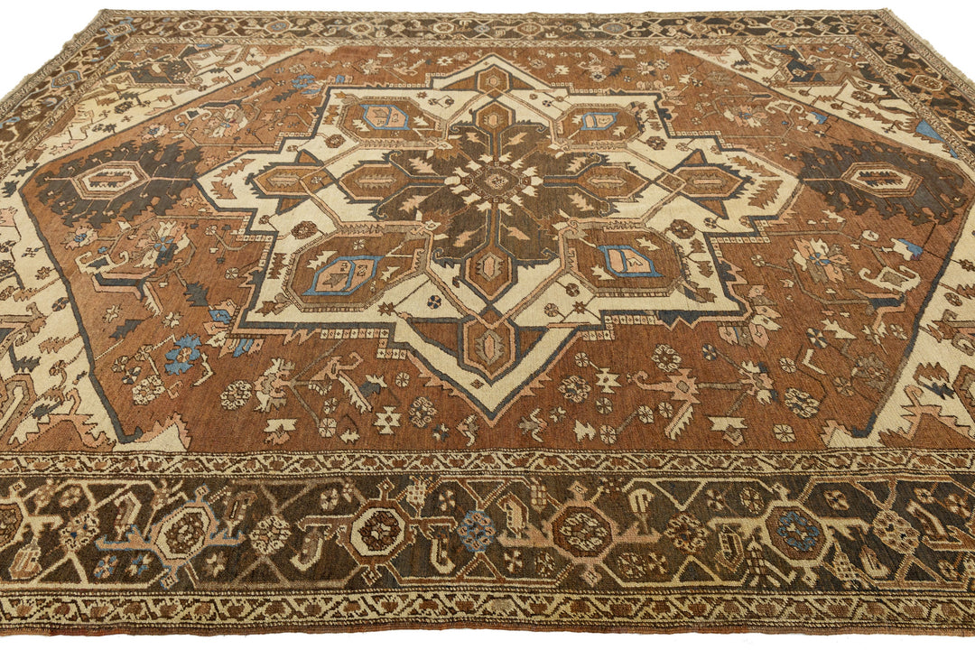 Antique Serapi Wool Rug 10 X 12