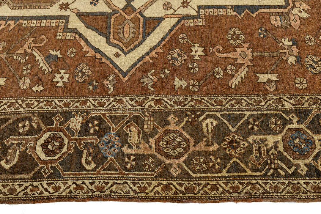 Antique Serapi Wool Rug 10 X 12