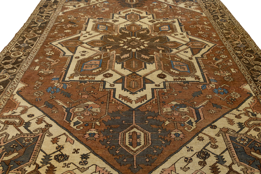 Antique Serapi Wool Rug 10 X 12