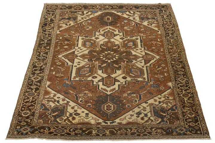 Antique Serapi Wool Rug 10 X 12