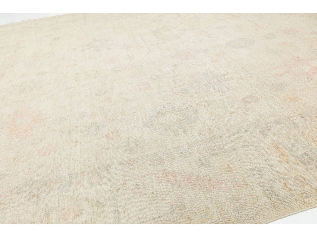 Modern Oushak Wool Rug 12 X 15