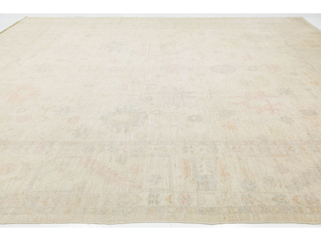 Modern Oushak Wool Rug 12 X 15