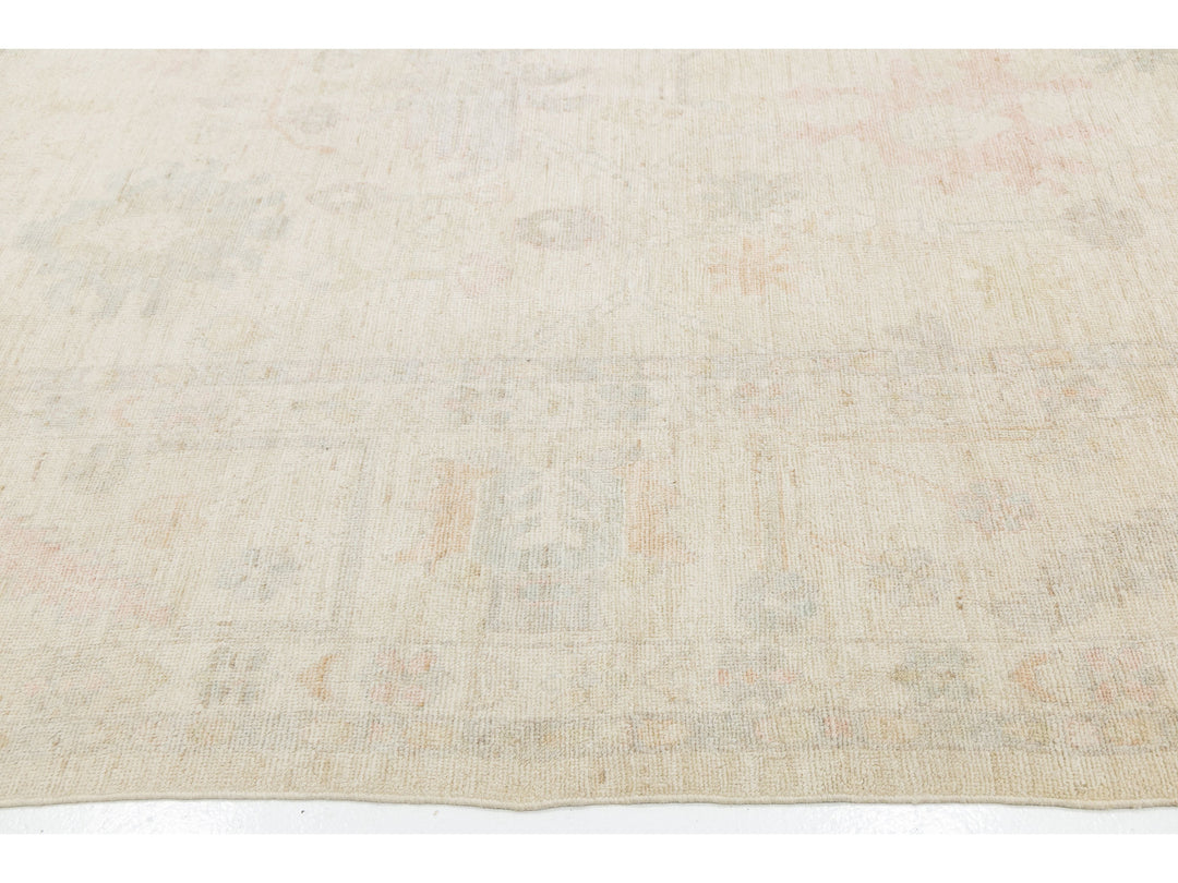 Modern Oushak Wool Rug 12 X 15