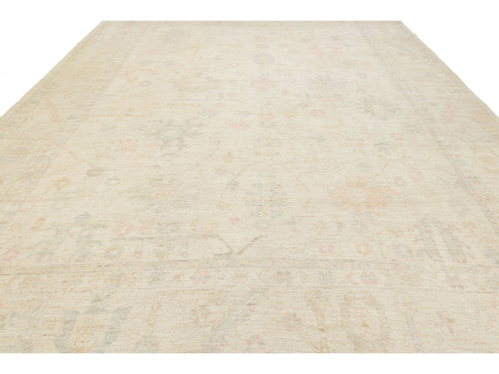 Modern Oushak Wool Rug 12 X 15