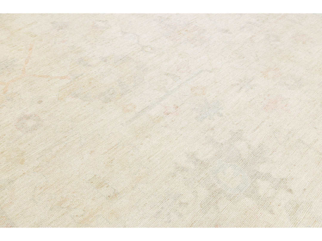 Modern Oushak Wool Rug 12 X 15