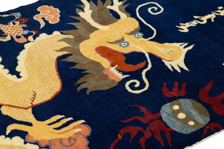 Antique Art Deco Chinese Wool Runner 5 X 13