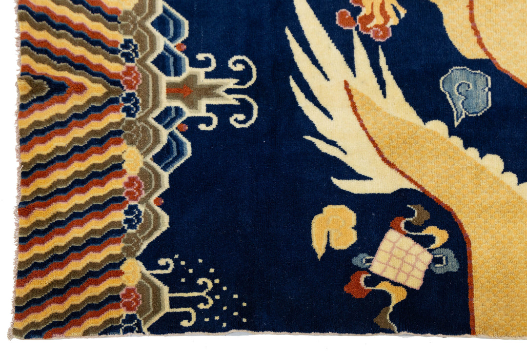 Antique Art Deco Chinese Wool Runner 5 X 13