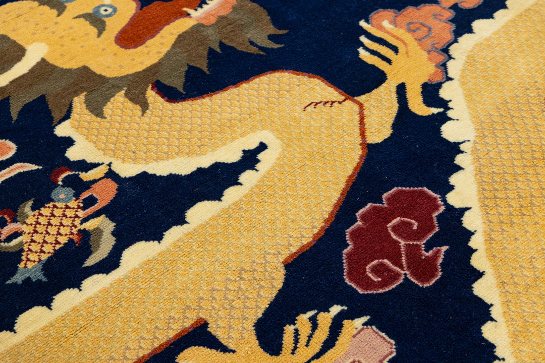 Antique Art Deco Chinese Wool Runner 5 X 13