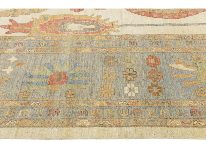 Modern Oushak Wool Rug 13 X 17