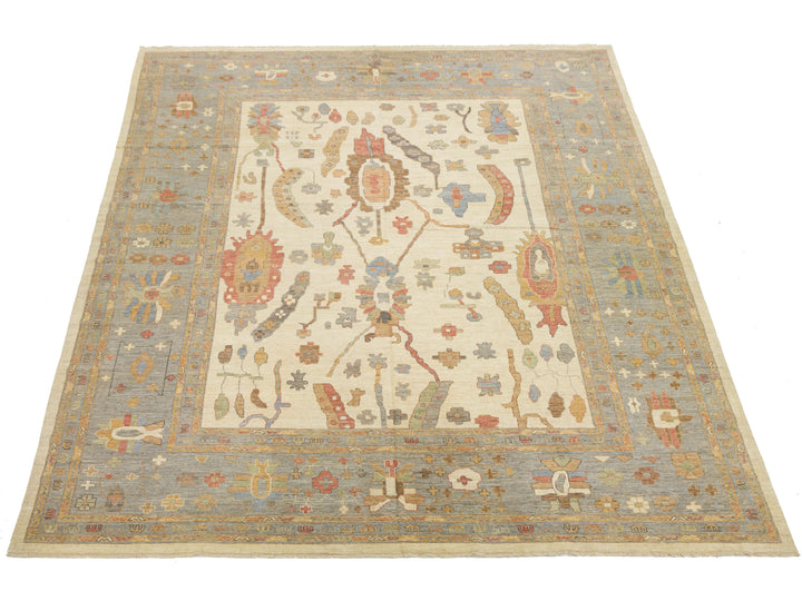 Modern Oushak Wool Rug 13 X 17