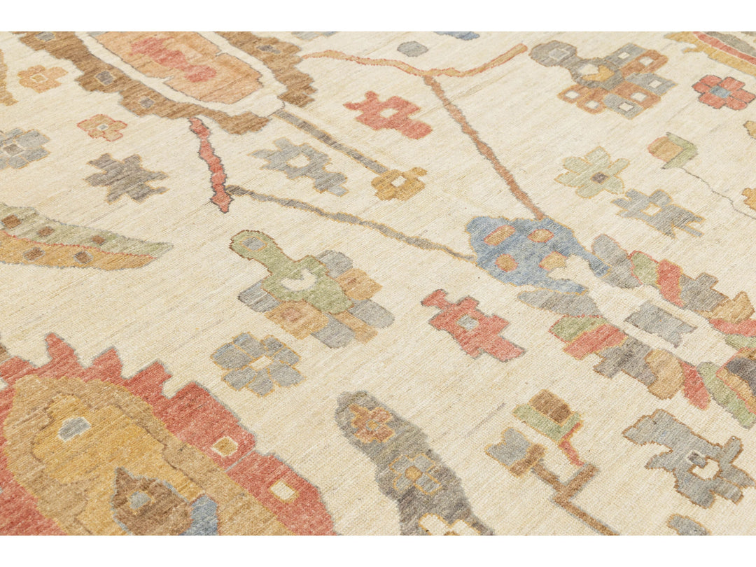 Modern Oushak Wool Rug 13 X 17