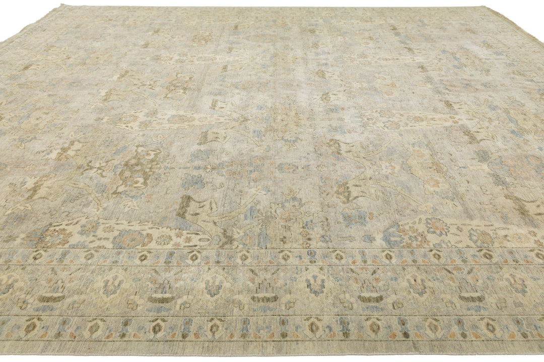 Modern Tabriz Wool Rug 13 X 16