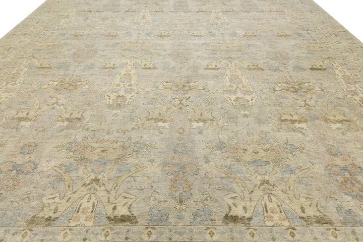 Modern Tabriz Wool Rug 13 X 16