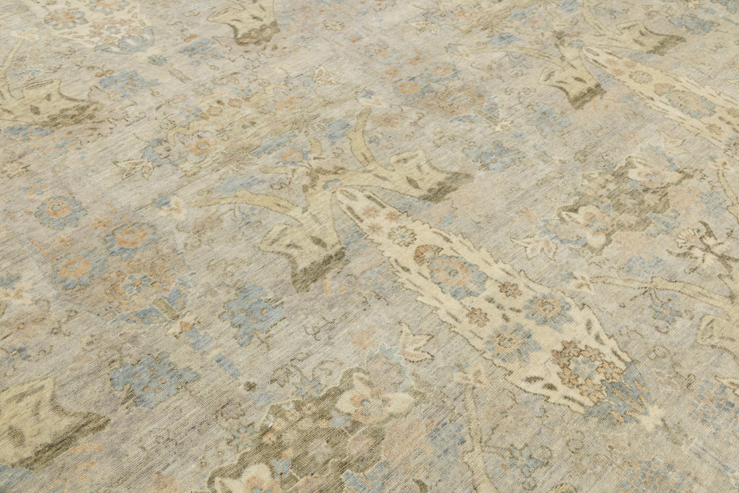 Modern Tabriz Wool Rug 13 X 16