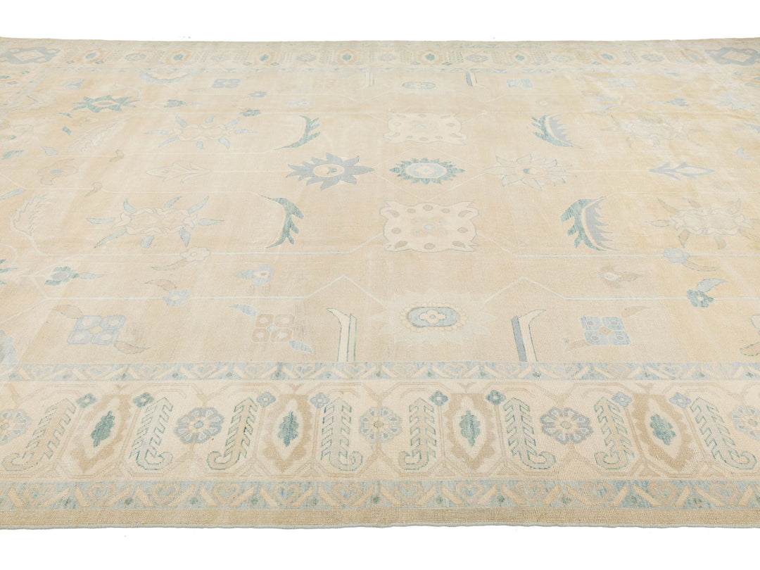 Modern Oushak Wool Rug 10 X 16