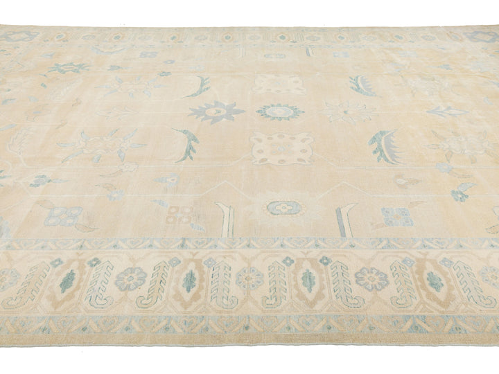 Modern Oushak Wool Rug 10 X 16