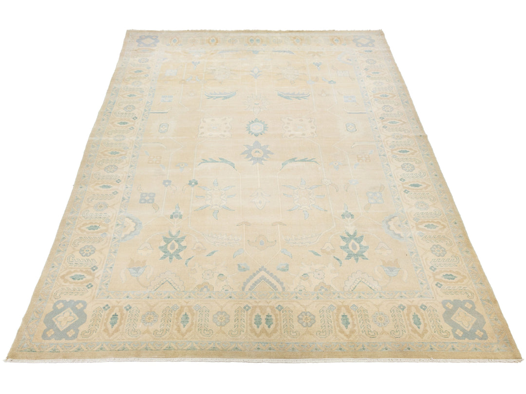 Modern Oushak Wool Rug 10 X 16