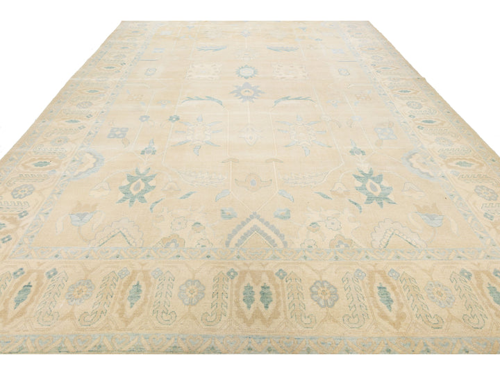 Modern Oushak Wool Rug 10 X 16