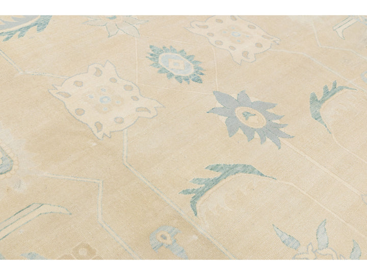 Modern Oushak Wool Rug 10 X 16