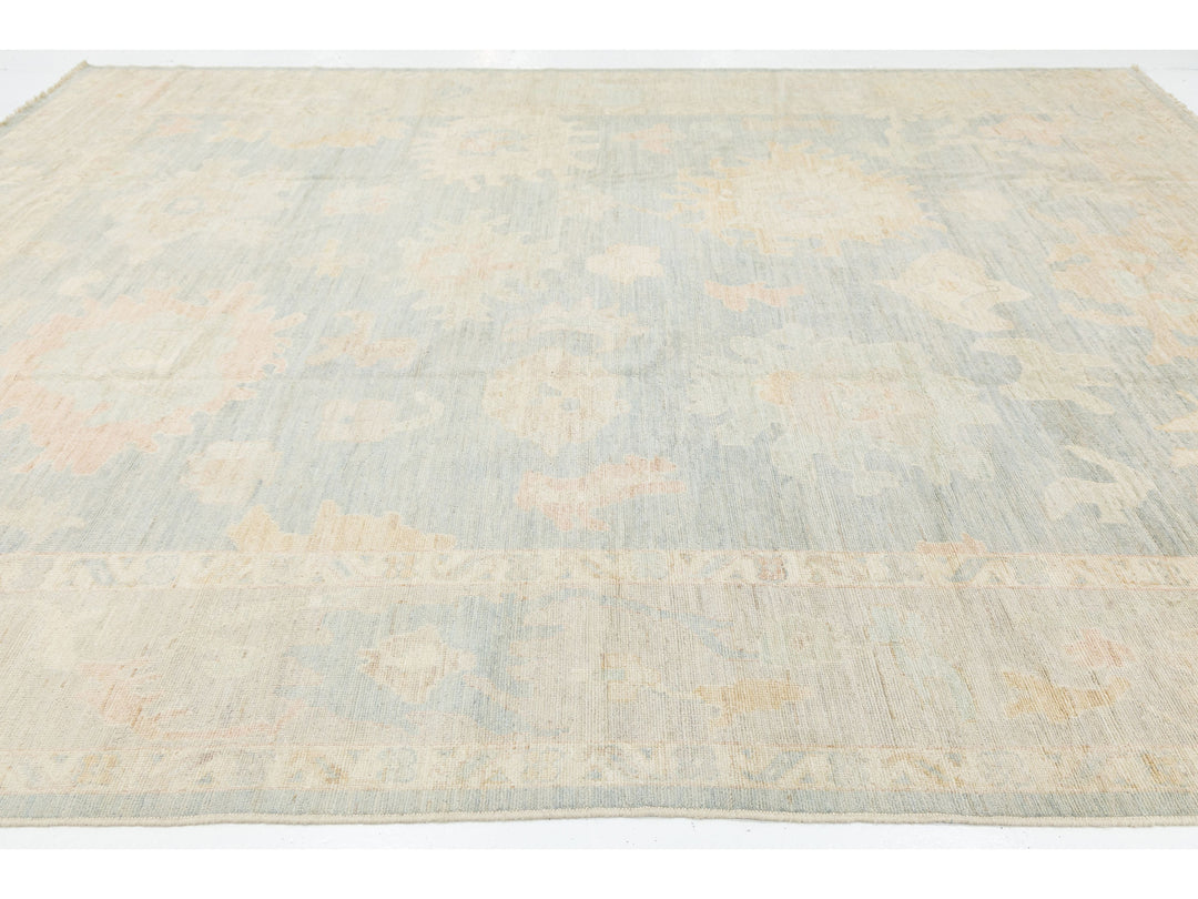 Modern Oushak Wool Rug 10 X 13