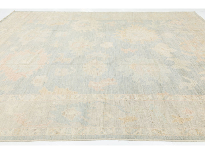Modern Oushak Wool Rug 10 X 13