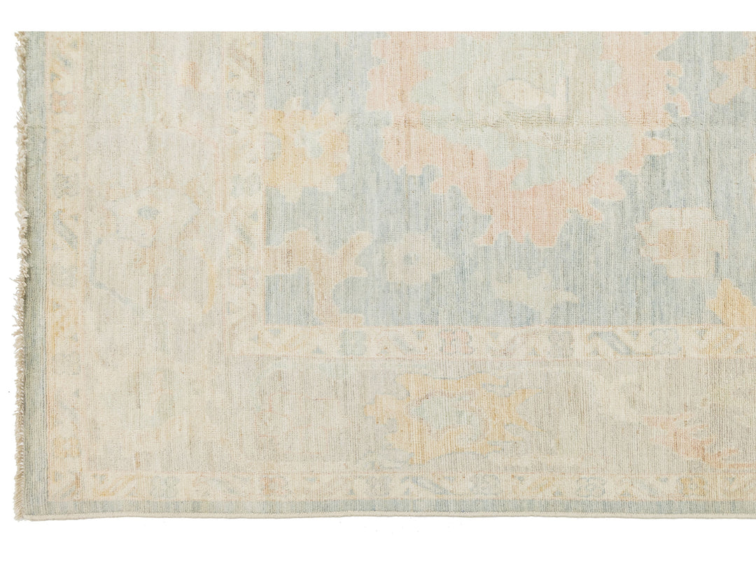 Modern Oushak Wool Rug 10 X 13