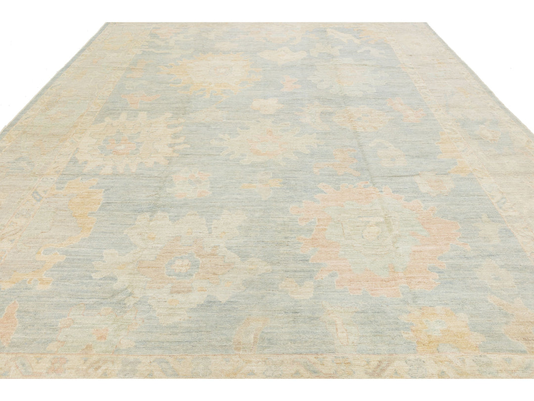 Modern Oushak Wool Rug 10 X 13