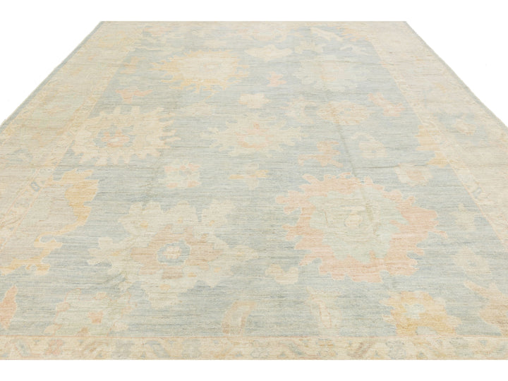 Modern Oushak Wool Rug 10 X 13