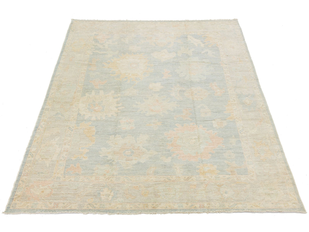 Modern Oushak Wool Rug 10 X 13