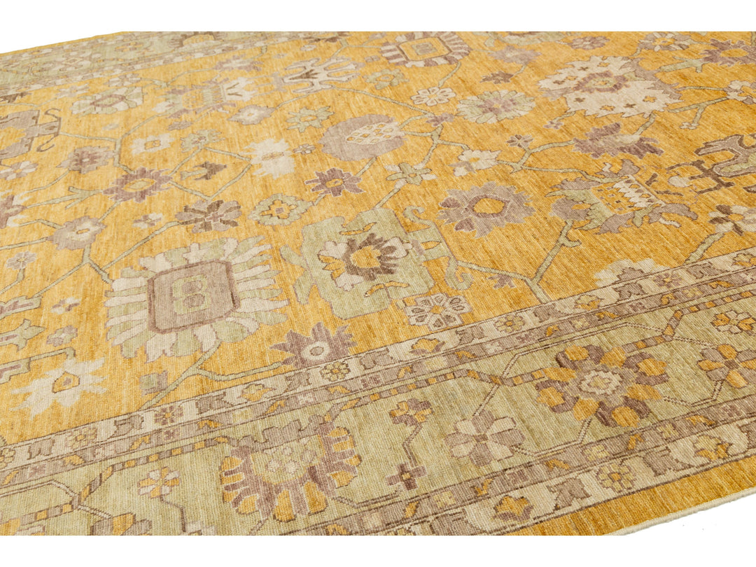 Modern Oushak Wool Rug 12 X 15