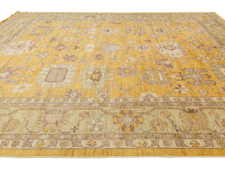 Modern Oushak Wool Rug 12 X 15