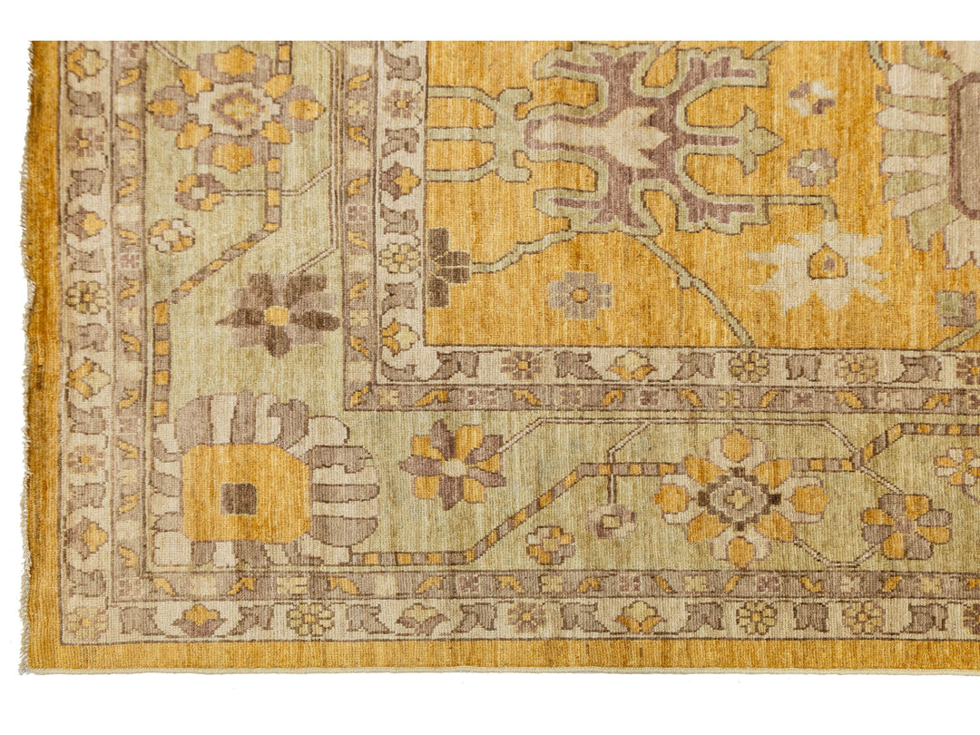Modern Oushak Wool Rug 12 X 15