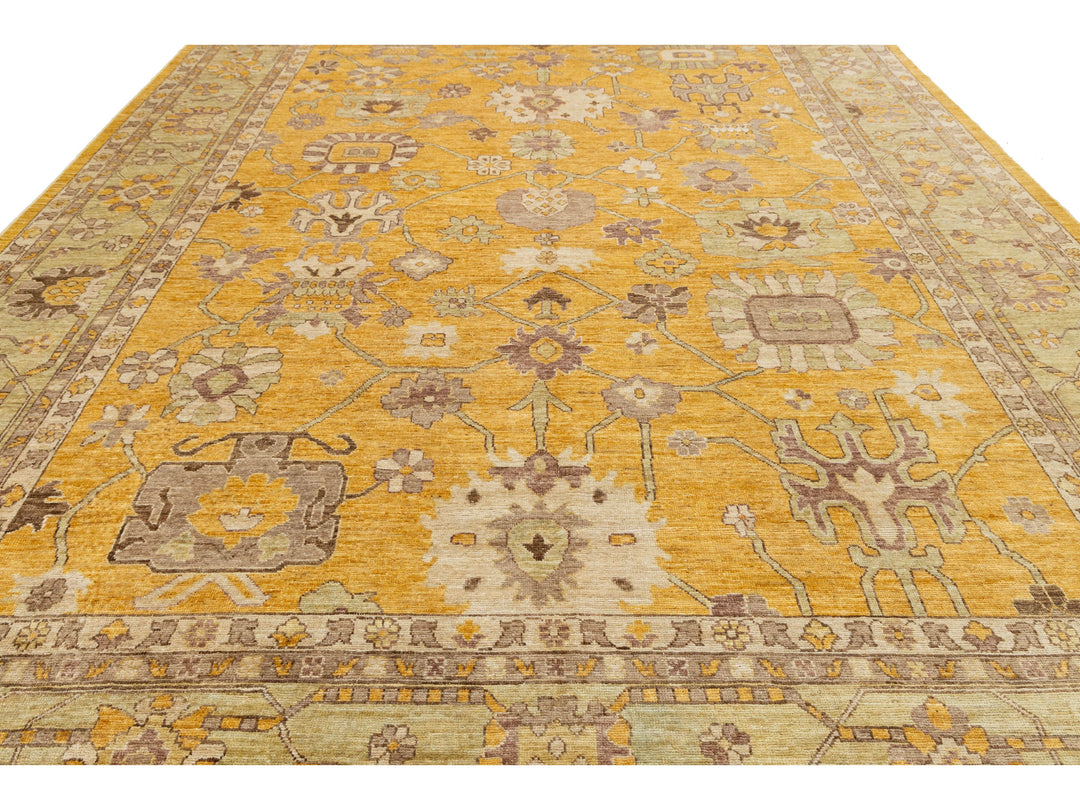 Modern Oushak Wool Rug 12 X 15
