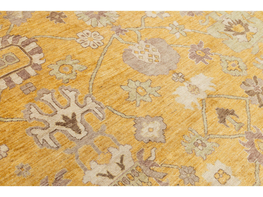Modern Oushak Wool Rug 12 X 15