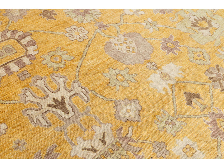 Modern Oushak Wool Rug 12 X 15