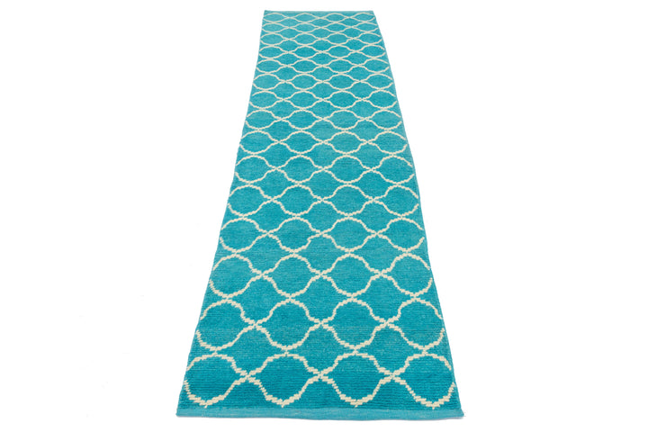 Modern Turkish Moroccan Wool Runner 3 X 12