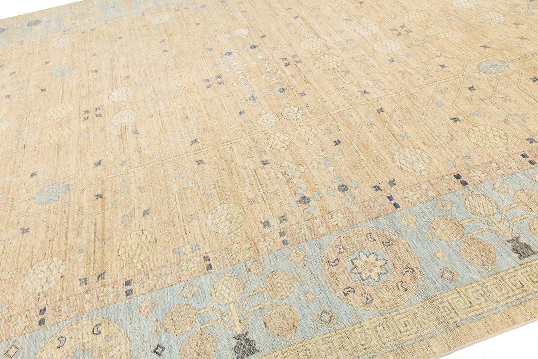 Modern Khotan Wool Rug 11 X 14