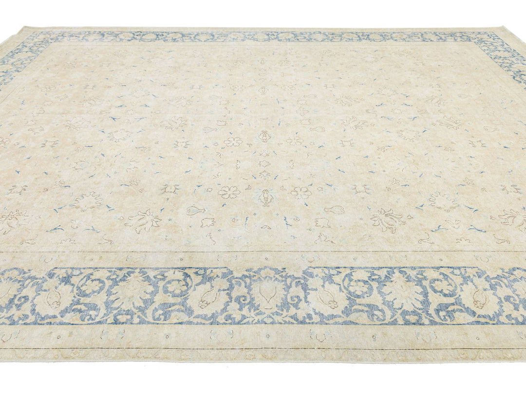 Antique Kerman Wool Rug  11 X 15