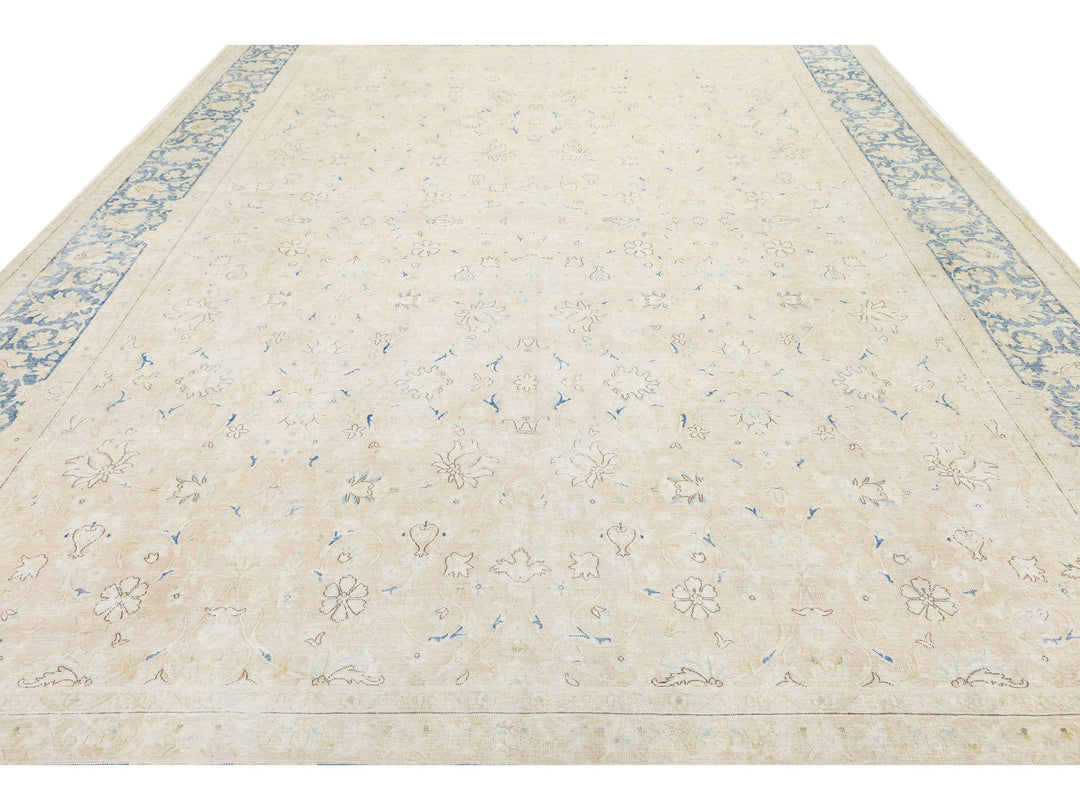 Antique Kerman Wool Rug  11 X 15