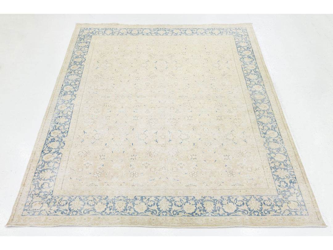 Antique Kerman Wool Rug  11 X 15