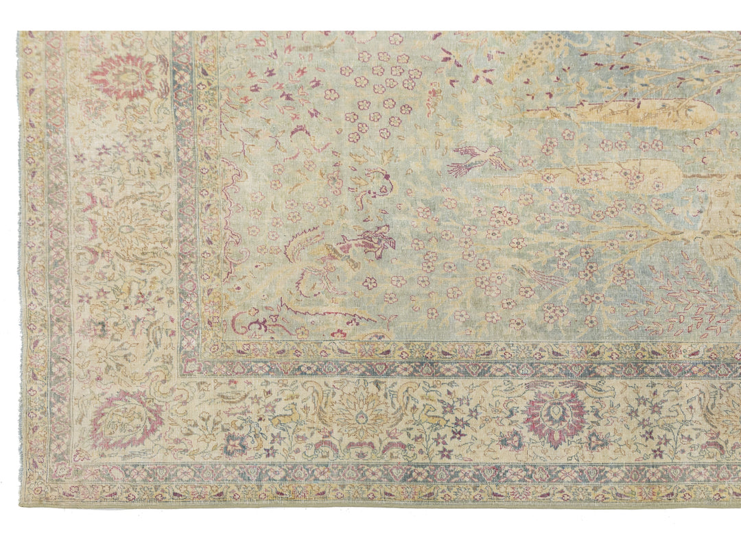 Antique Kerman Wool Rug 10 X 13