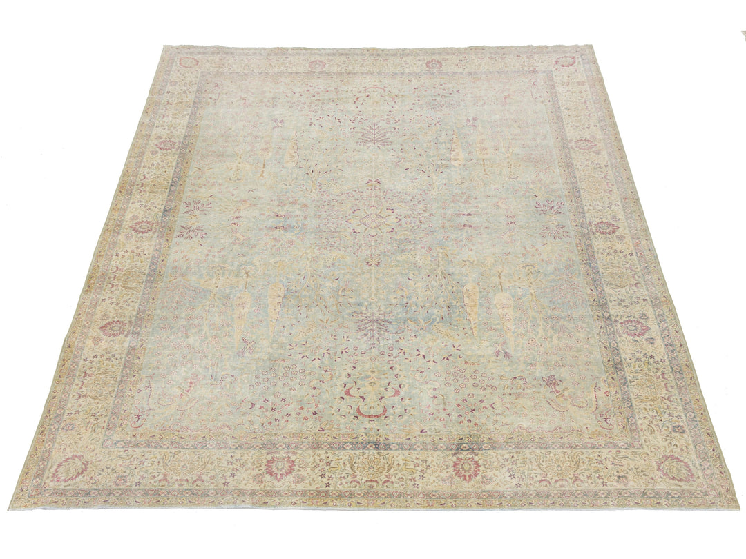 Antique Kerman Wool Rug 10 X 13