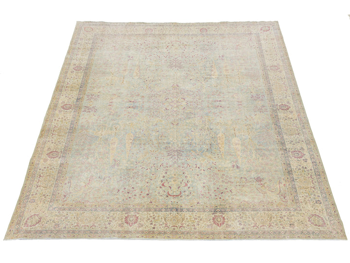 Antique Kerman Wool Rug 10 X 13