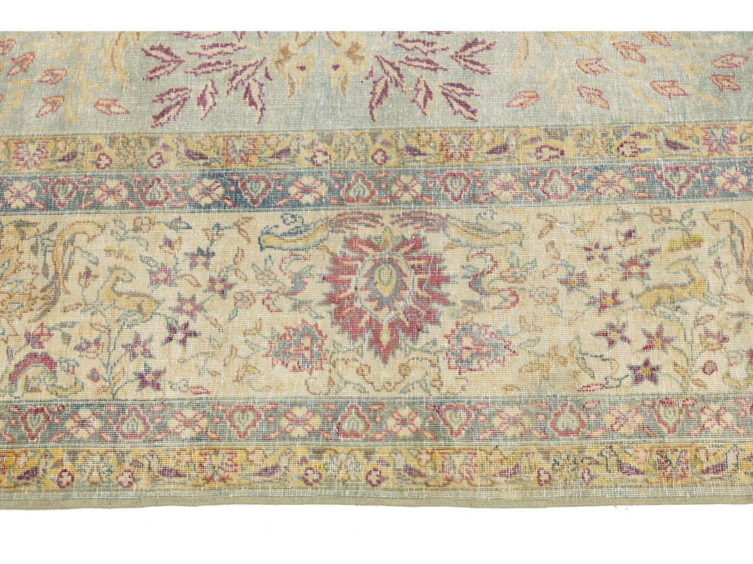 Antique Kerman Wool Rug 10 X 13