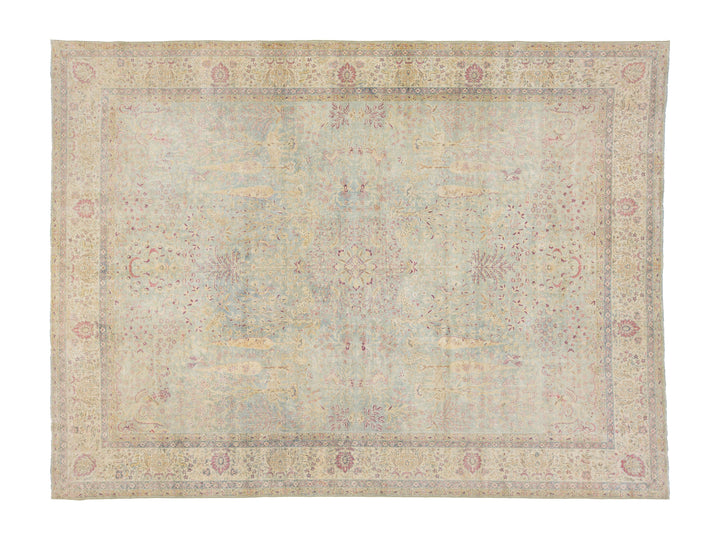 Antique Kerman Wool Rug 10 X 13