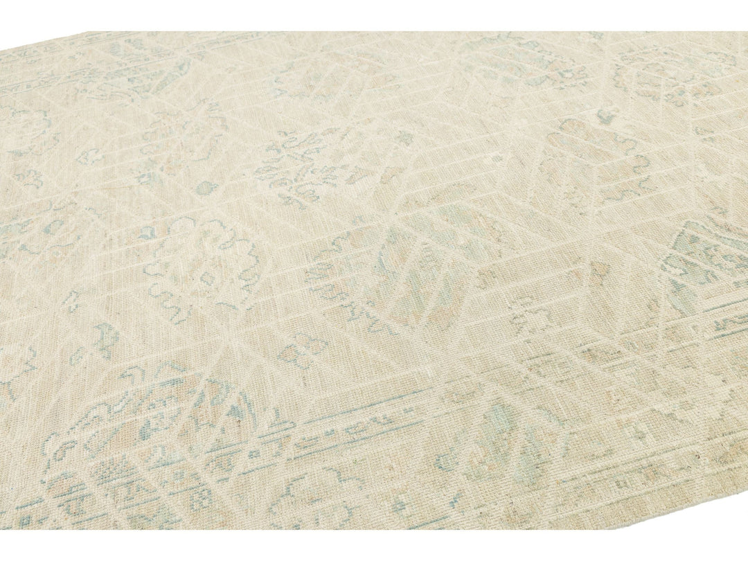 Modern Oushak Wool Rug 9 X 12