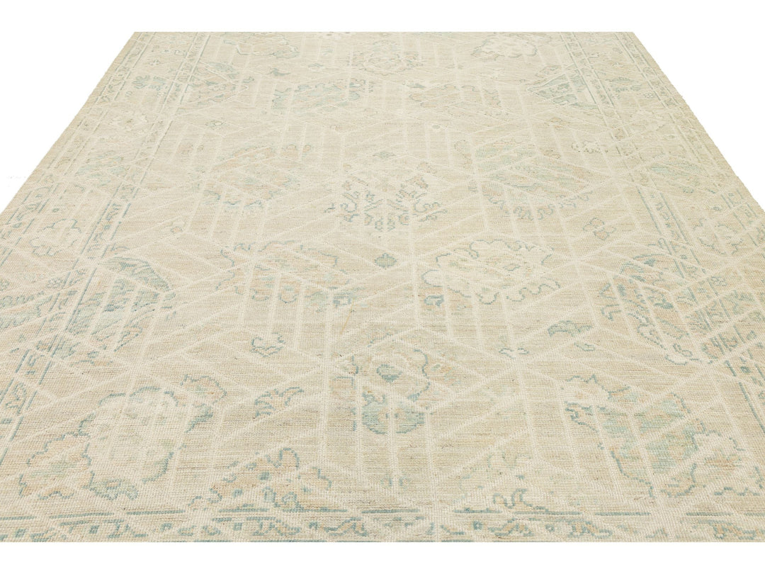 Modern Oushak Wool Rug 9 X 12